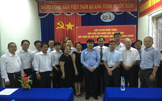 Chủ tịch Liên đoàn Luật sư Việt Nam và đại diện Dự án JICA tại Việt Nam thăm và làm việc tại tỉnh Bình Phước