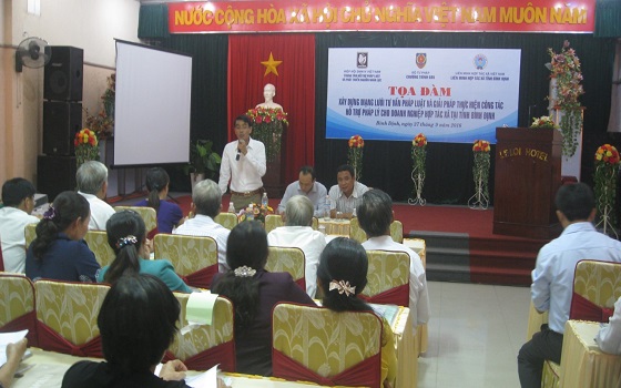 Đoàn Luật sư tỉnh Bình Định: Tổ chức tọa đàm thiết lập mạng lưới tư vấn pháp luật cho các Hợp tác xã và doanh nghiệp