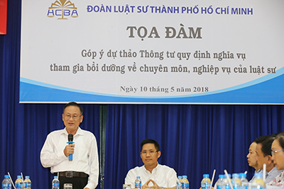 Tọa đàm góp ý dự thảo thông tư quy định nghĩa vụ tham gia bồi dưỡng về chuyên môn, nghiệp vụ của luật sư