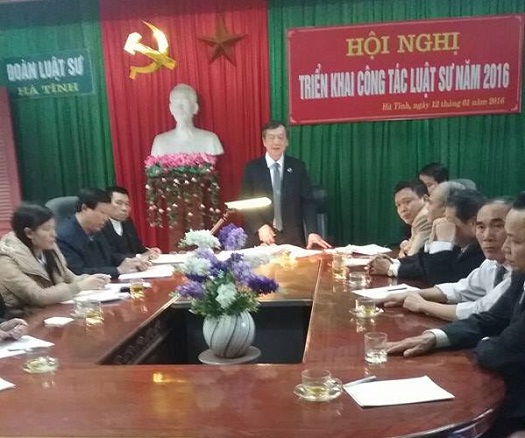 ĐOÀN LUẬT SƯ HÀ TĨNH TỔ CHỨC HỘI NGHỊ TRIỂN KHAI CÔNG TÁC LUẬT SƯ NĂM 2016