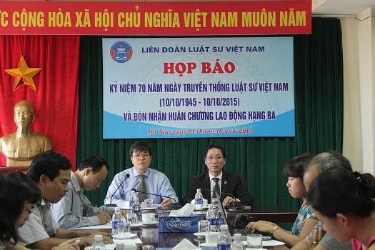 LĐLSVN: Họp báo công bố Lễ kỷ niệm 70 năm Ngày truyền thống luật sư Việt Nam